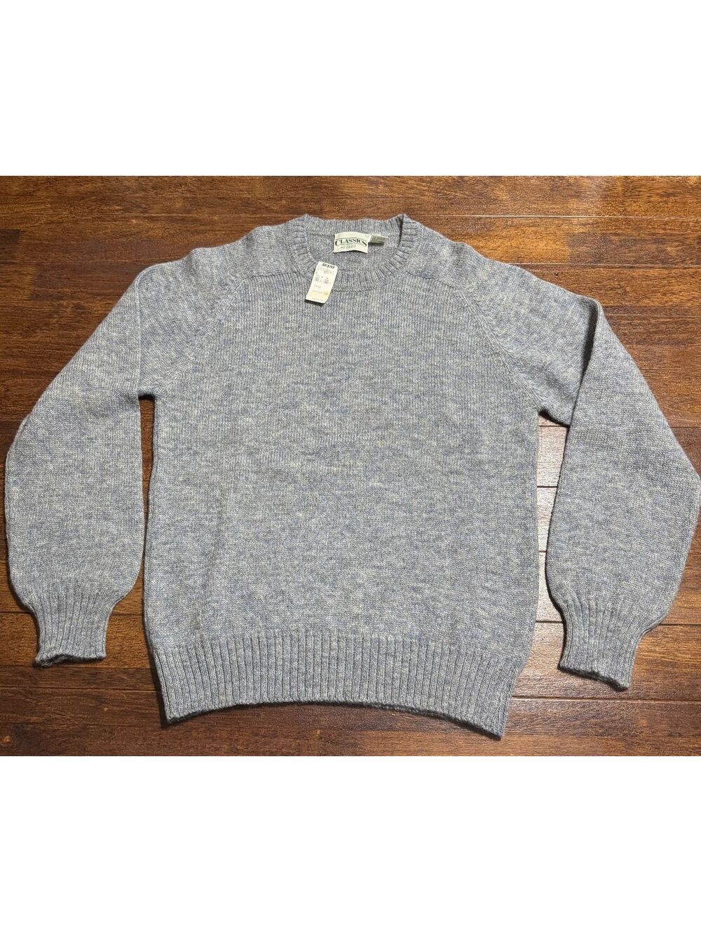 Sears Classics Vintage Mens Wool Crewneck Sweater XLT Gray Pullover NWT